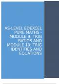 AS-level Edexcel Pure Maths - Module 9: Trig ratios AND Module 10: Trig identities and equations