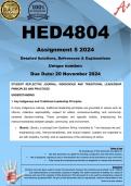 HED4804 Assignment 5 (COMPLETE ANSWERS) 2024 - DUE 20 November 2024