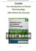 Test Bank For Introduction to Clinical Pharmacology 10th Edition By Constance G Visovsky