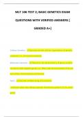 MLT 106 TEST 2; BASIC GENETICS EXAM  QUESTIONS WITH VERIFIED ANSWERS [  GRADED A+] 