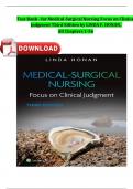 Test Bank - for Medical-Surgical Nursing Focus on Clinical Judgment Third Edition by LINDA F. HONAN, All Chapters 1-56 Complete Guide A+ Fully Covered ISBN:9781975190941 Newest Version Update