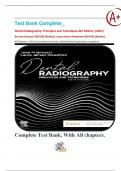 Test Bank Complete_ Dental Radiography: Principles and Techniques 6th Edition, (2021) By Joen Iannucci & Laura Jansen Howerton| All Chapters 1-35| 8 Units| Newest Version| With Detailed Explanation| Graded A+