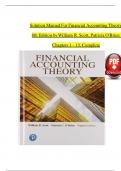 Solution Manual for Financial Accounting Theory 8th Edition by William Scott, Patricia O'Brien ||Complete A+ Guide