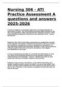 Nursing 306 - ATI Practice Assessment A questions and answers 2025-2026