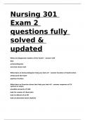 Nursing 301 Exam 2 questions fully solved & updated.