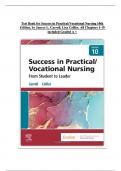 Test Bank for Success in Practical/Vocational Nursing 10th Edition, by Janyce L. Carroll, Lisa Collier, All Chapters 1-19 included Graded A + Updated  2024|2025