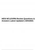 HESI NCLEX/RN Review Questions & Answers Latest Updated | GRADED.