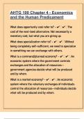 AHTG 100 Chapter 4 - Economics and the Human Predicament 65  Frequently Asked Questions With Answers