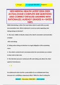 HESI MENTAL HEALTH LATEST 2024-2025 ACTUAL EXAM COMPLETE 300 QUESTIONS AND CORRECT DETAILED ANSWERS WITH RATIONALES|ALREADY GRADED A+ RATED 100%