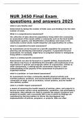 NUR 3450 Final Exam questions and answers 2025.