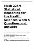 Math 225N - Statistical Reasoning for the Health Sciences Week 5 Questions and answers.