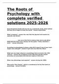 The Roots of Psychology with complete verified solutions 2025-2026.