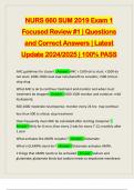 NURS 660 SUM 2019 Exam 1 Focused Review #1 | Questions and Correct Answers | Latest Update 2024/2025 | 100% PASS