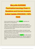 Maryville NURS660 Psychopharmacology Exam 4 | Questions and Correct Answers |Latest Update 2024/2025 | 100% PASS