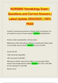 NURS660 Hematology Exam | Questions and Correct Answers | Latest Update 2024/2025 | 100% PASS