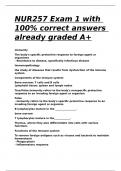 NUR257 Exam 1 with 100- correct answers already graded A+