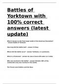 Battles of Yorktown with 100- correct answers (latest update).