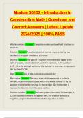 Module 00102 - Introduction to Construction Math | Questions and Correct Answers | Latest Update 2024/2025 | 100% PASS