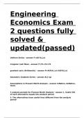 Engineering Economics (Solving) questions fully solved & updated(passed).