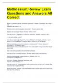 Mathnasium Review Exam Questions and Answers All Correct 