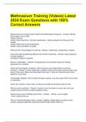 Mathnasium Training (Videos) Latest 2024 Exam Questions with 100% Correct Answers 