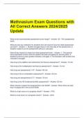 Mathnasium Exam Questions with All Correct Answers 2024/2025 Update 