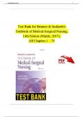 Test Bank for Brunner & Suddarth's Textbook of Medical-Surgical Nursing, 14th Edition (Hinkle, 2017), All Chapters 1 – 73 | 100 % Verified