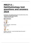 MRCP II – Ophthalmology test questions and answers 2024.