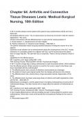 Chapter 64: Arthritis and Connective Tissue Diseases Lewis: Medical-Surgical Nursing, 10th Edition QUESTIONS AND CORRECT DETAILED ANSWERS WITH RATIONALES 2025/2026 (VERIFIED ANSWERS) |ALREADY GRADED A+
