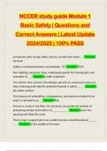 NCCER study guide Module 1 Basic Safety | Questions and Correct Answers | Latest Update 2024/2025 | 100% PASS