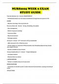 NURS2025 WEEK 6 EXAM STUDY GUIDE 