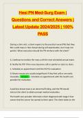 Hesi PN Med-Surg Exam | Questions and Correct Answers | Latest Update 2024/2025 | 100% PASS