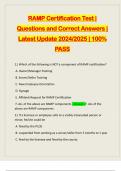 RAMP Certification Test | Questions and Correct Answers | Latest Update 2024/2025 | 100% PASS