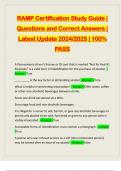 RAMP Certification Study Guide | Questions and Correct Answers | Latest Update 2024/2025 | 100% PASS