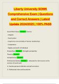 Liberty University SOWK Comprehensive Exam | Questions and Correct Answers | Latest Update 2024/2025 | 100% PASS