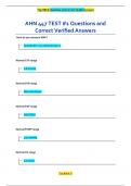 AHN 447 TEST #1 Questions and  Correct Verified Answer