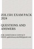 ZOL1501 Exam pack 2024(Questions and answers)