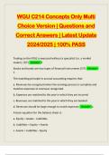 WGU C214 Concepts Only Multi Choice Version | Questions and Correct Answers | Latest Update 2024/2025 | 100% PASS