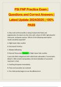 PSI FNP Practice Exam | Questions and Correct Answers | Latest Update 2024/2025 | 100% PASS