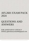 AFL2601 Exam pack 2024(Communication Dynamics in African Languages)