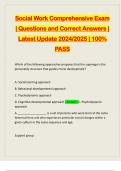 Social Work Comprehensive Exam | Questions and Correct Answers | Latest Update 2024/2025 | 100% PASS