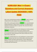 NURS 6501 Mod 1-4 Exam | Questions and Correct Answers | Latest Update 2024/2025 | 100% PASS