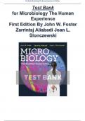 Test Bank For Microbiology:The Human Experience 1st Edition By John W. Foster Zarrintaj Aliabadi Joan L.Slonczewski