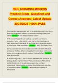 HESI Obstetrics Maternity Practice Exam | Questions and Correct Answers | Latest Update 2024/2025 | 100% PASS