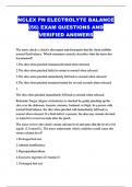 NCLEX PN ELECTROLYTE BALANCE (56) EXAM QUESTIONS AND VERIFIED ANSWERS