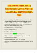 NRP test 8th edition part 1 | Questions and Correct Answers | Latest Update 2024/2025 | 100% PASS