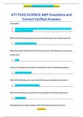 ATI TEAS SCIENCE A&P Questions and  Correct Verified Answers