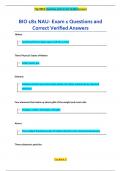 BIO 181 NAU- Exam 1 Questions and  Correct Verified Answers