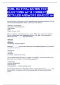 FAML 160 FINAL NOTES TEST QUESTIONS WITH CORRECT DETAILED ANSWERS GRADED A+ 