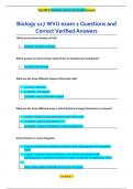 Biology 117 WVU exam 2 Questions and  Correct Verified Answers